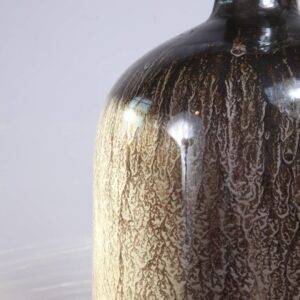 Large pair of decorative Eglomise Glass Jars at table lamps with antique silvered hand blown eglomisé design