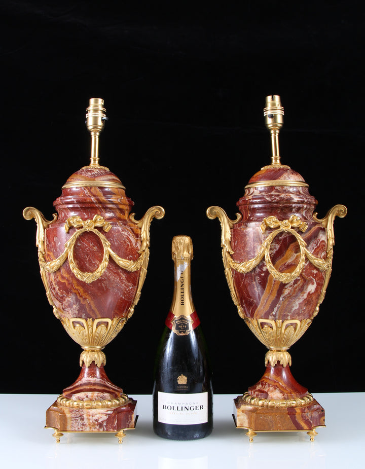 [NWA] 002 Pecorella urn table lamps with bottle for scale 28-10-26