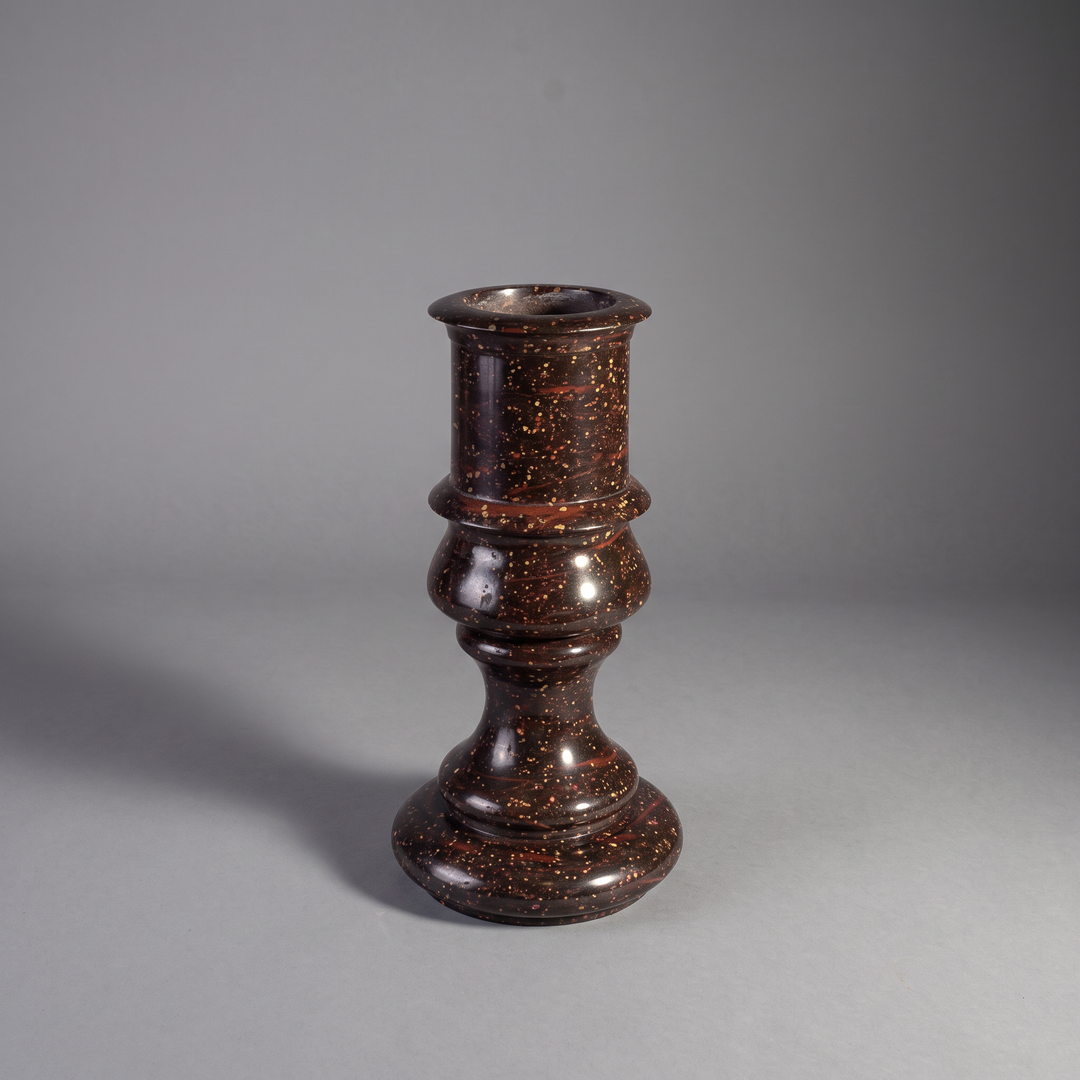 Alternative view of the Rare Large-Scale Swedish Porphyry Vase, 19th-century, photographed from another angle
