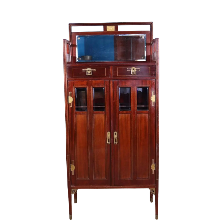 German Secessionist cabinet by G. Ritter Dresden circa 1900 with geometric design, from Collection EE40.