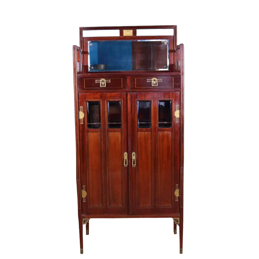 German Secessionist cabinet by G. Ritter Dresden circa 1900 with geometric design, from Collection EE40.