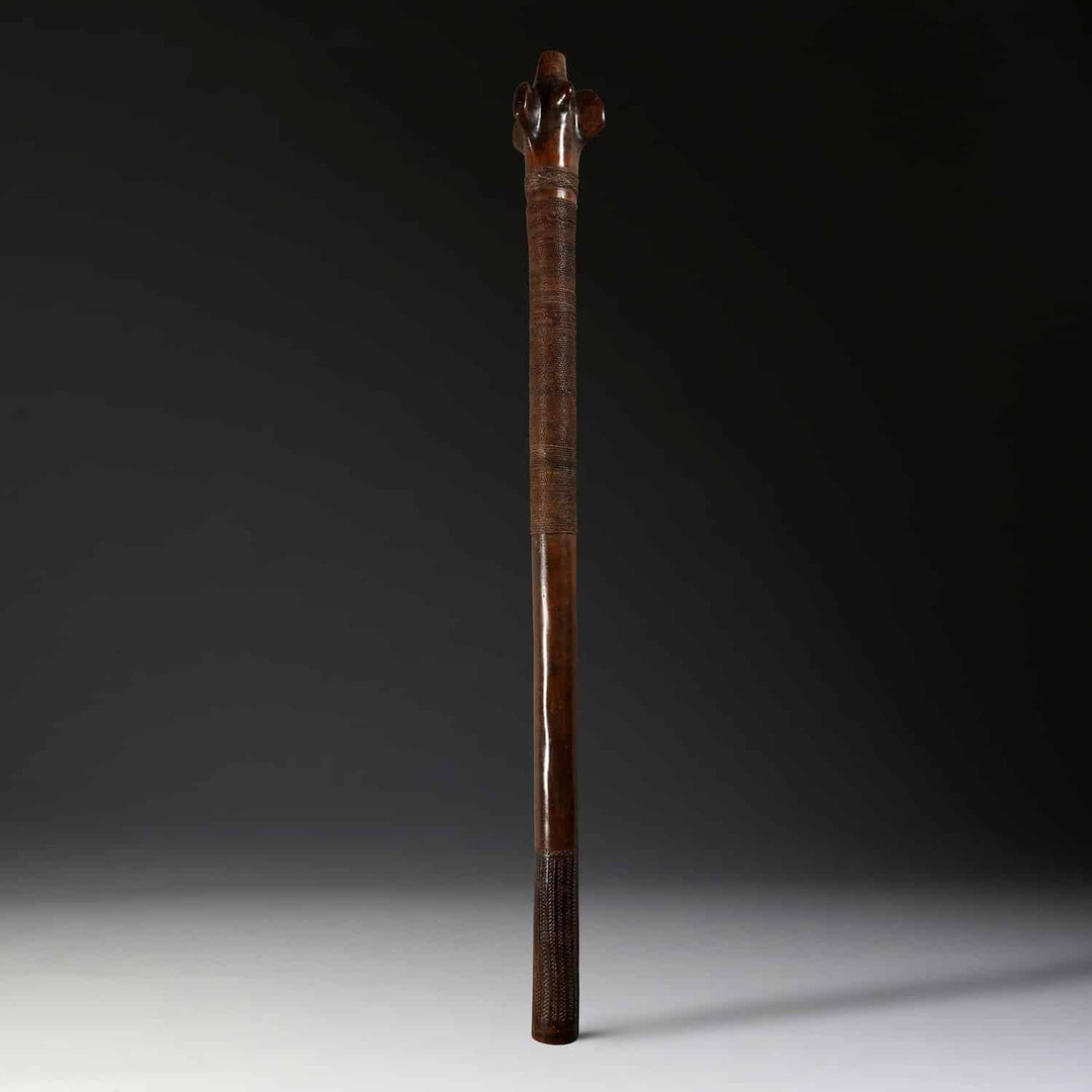 Substantial 19th-century Oceanic Fijian tribal war club handcrafted from rootstock by Collection ON10