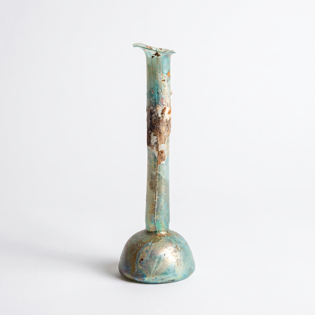Ancient Roman Glass Candlestick Unguentarium