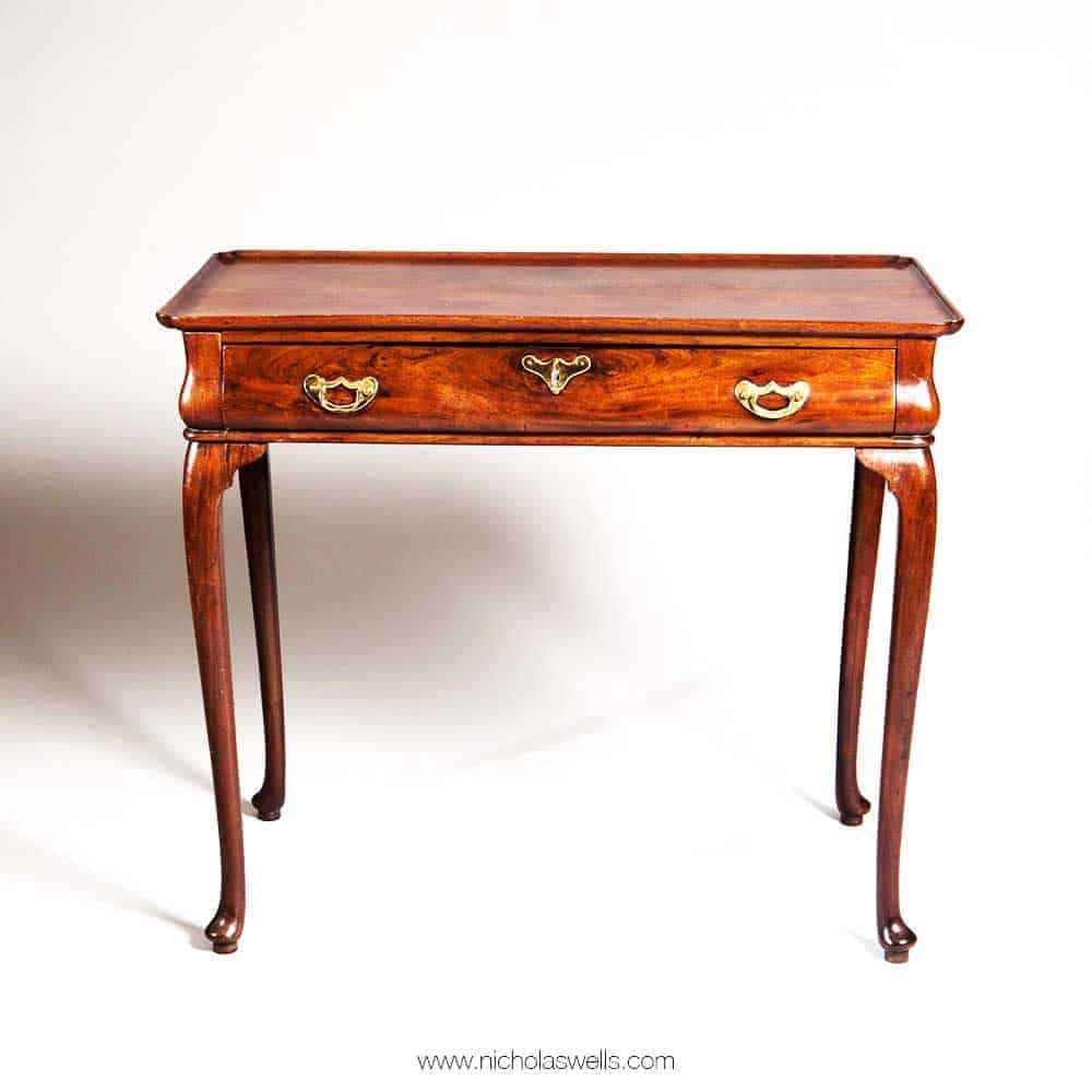 Very rare mid 18th century rosewood silver table with single drawer and cabriole legs by The Sold Archive