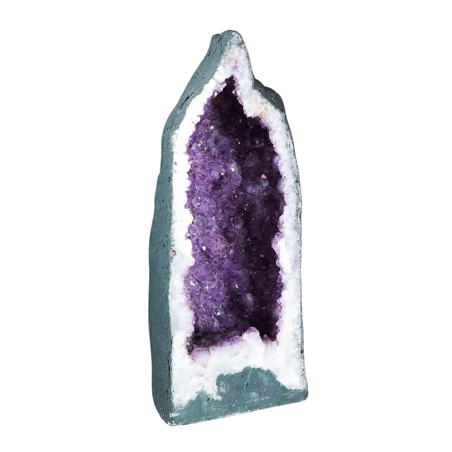 22-inch amethyst geode with quartz accents from Collection CK10 showcasing deep purple crystals and natural mineral formation