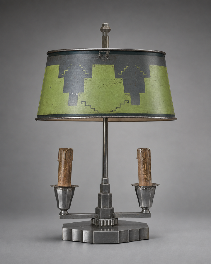 Art Deco Adjustable Bouillotte Lamp