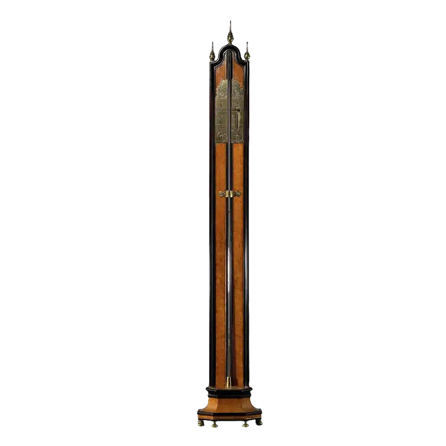 Early 18th-century Louis XIV ebony and amboyna barometer by Nwtiques, French antique tabletop piece