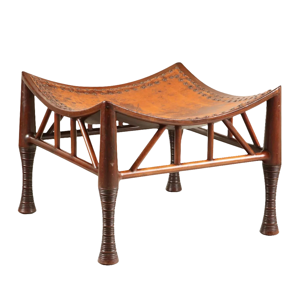 Liberty & Co. Thebes stool by Leonard Wyburd, circa 1900 Arts and Crafts shoe storage bench, Collection TH20