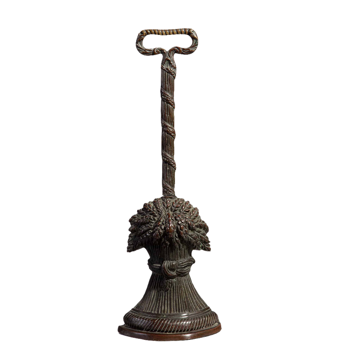 English bronze wheatsheaf doorstop with detailed handle by Collection TH10, late 19th-century decorative object
