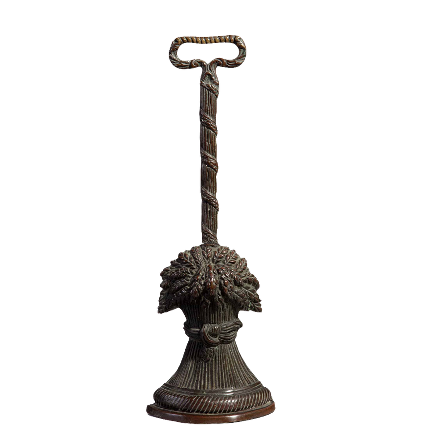 English bronze wheatsheaf doorstop with detailed handle by Collection TH10, late 19th-century decorative object
