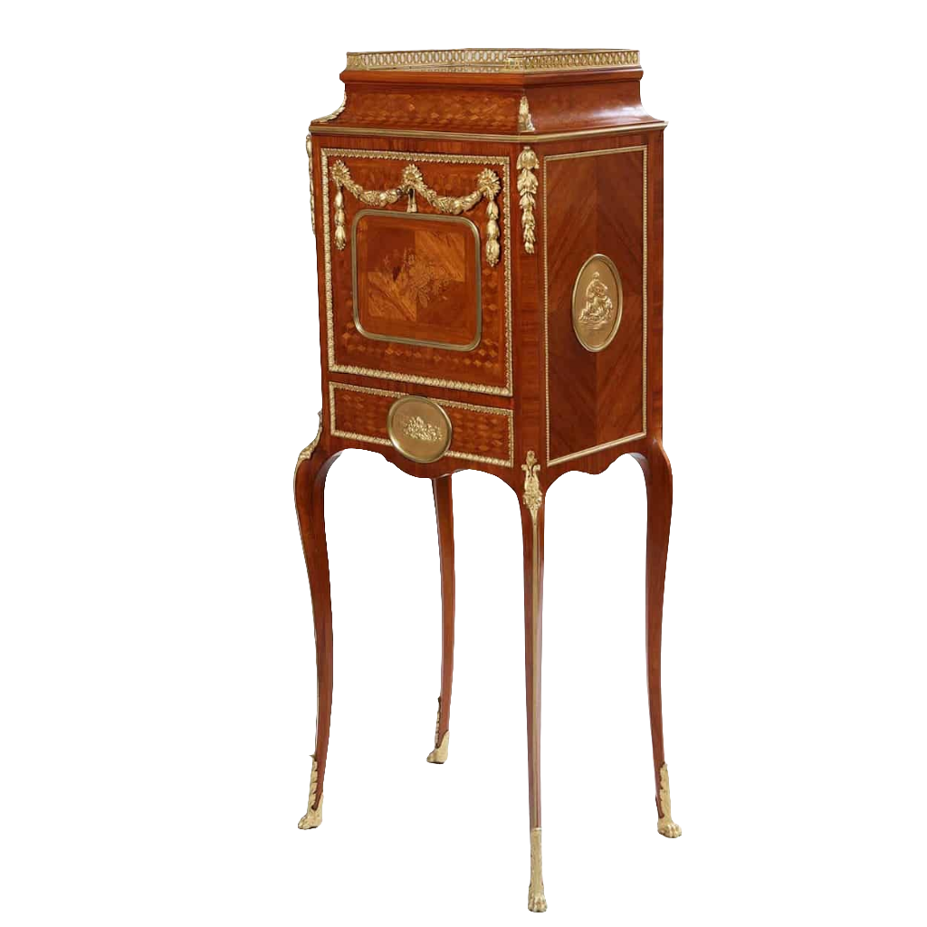 Napoleon III secretaire cabinet with gilt bronze mounts and intricate parquetry by Nwtiques