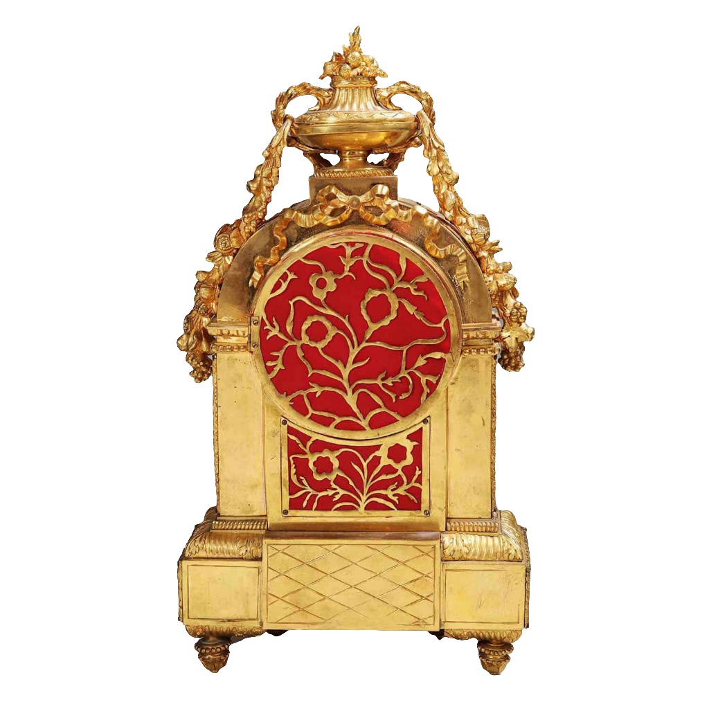 Rare 19th century Sèvres Porcelain and ormolu mantel clock with floral panels by Nwtiques
