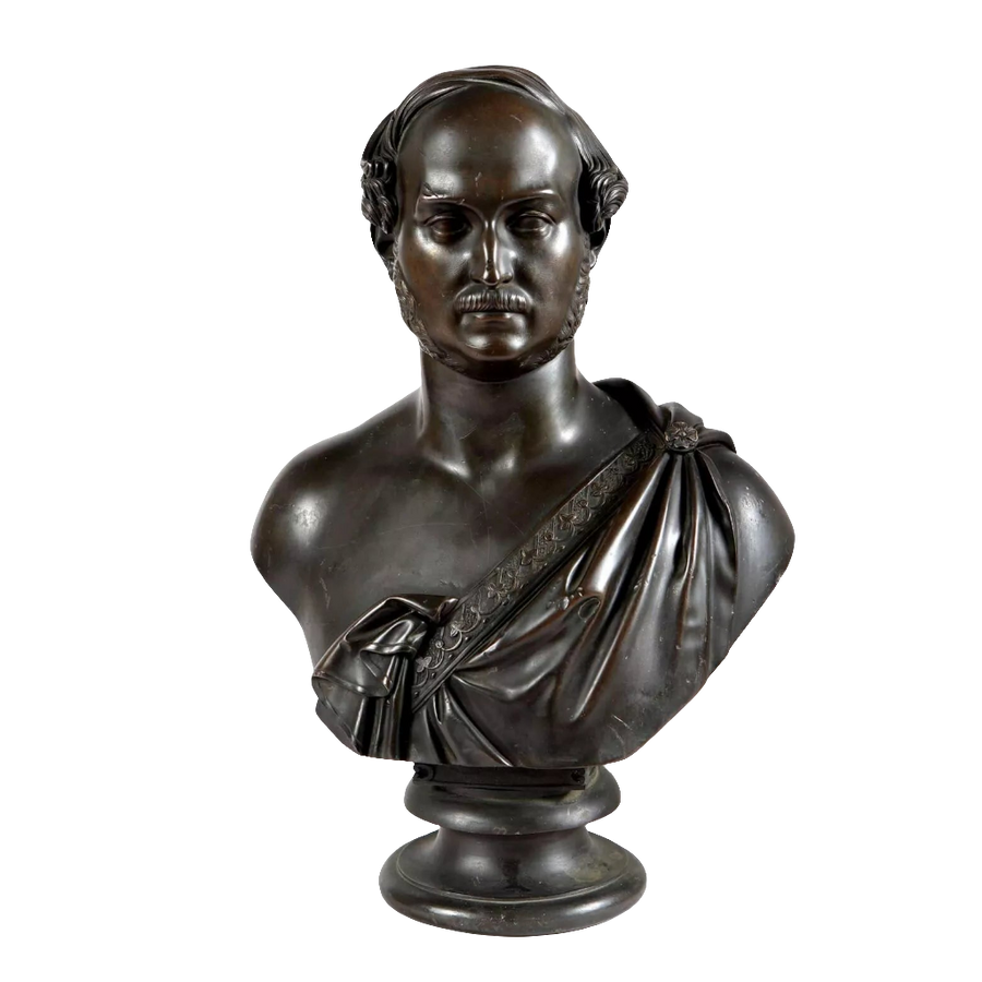 William Theed III bronze portrait bust of Prince Albert the Prince Consort, England circa 1864, 38 cm tall.