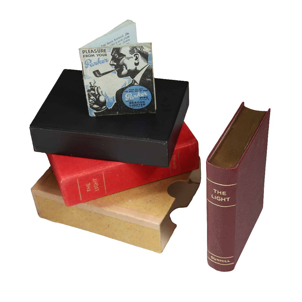Rare Dunhill ‘The Light’ novelty petrol lighter shaped as a leather-covered bible by Nicholas Wells Antiques