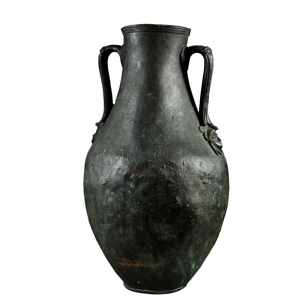 Grand Tour Neapolitan bronze vase after antique, circa 1900, with elegant amphora shape by Collection TH20