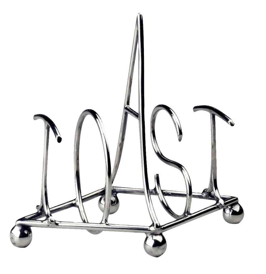 Hukin & Heath solid silver toast rack spelling TOAST early 20th century offered by Nwtiques
