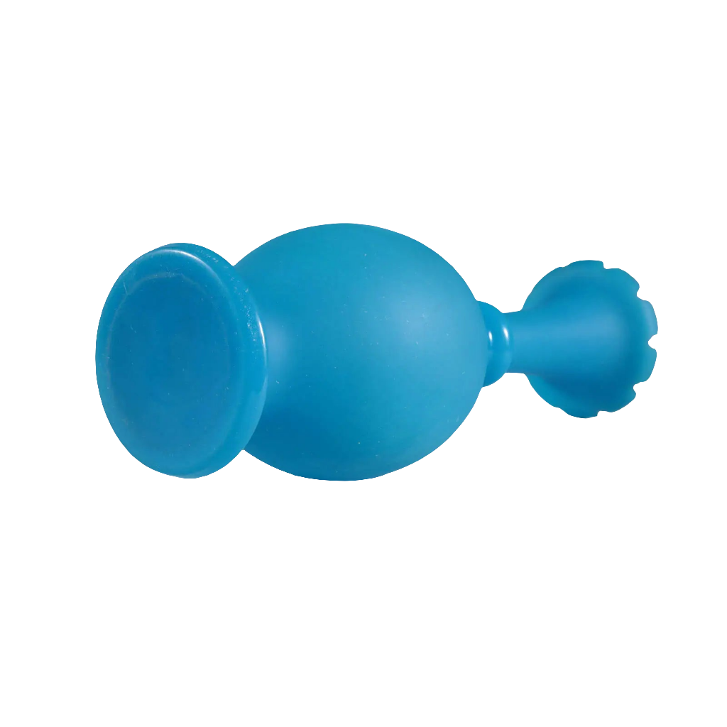 Late 19th century French opaline blue vase from Collection EE20, measuring 42 cm tall with rounded shape and flared base.