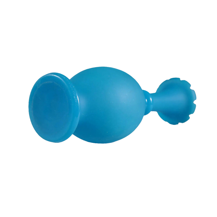 Late 19th century French opaline blue vase from Collection EE20, measuring 42 cm tall with rounded shape and flared base.