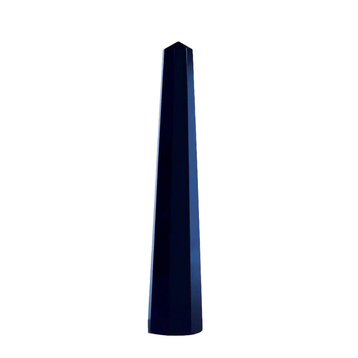 Venini Obelisk in anthracite glass, 1970s Italian art piece by Collection TH20, elegant modernist decor.
