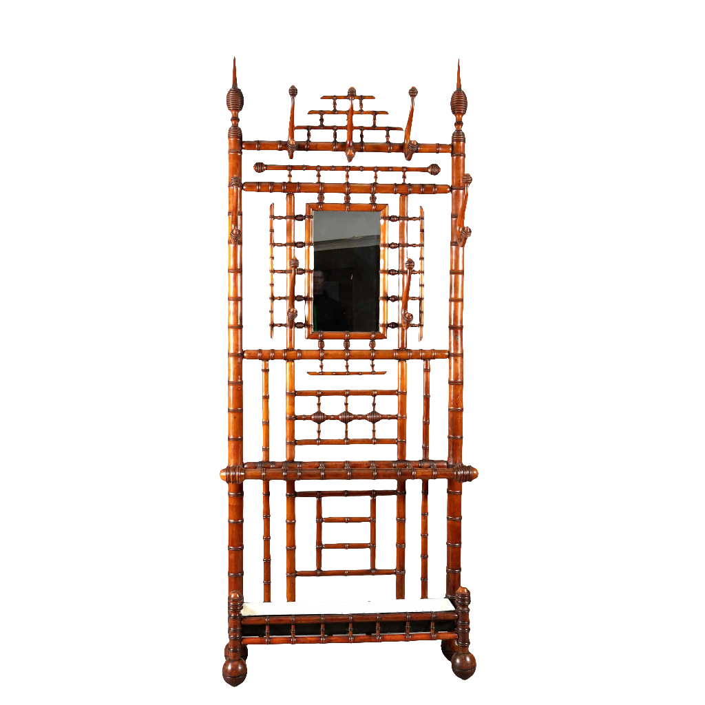 Chinoiserie Hall Stand - French Faux Bamboo Antique