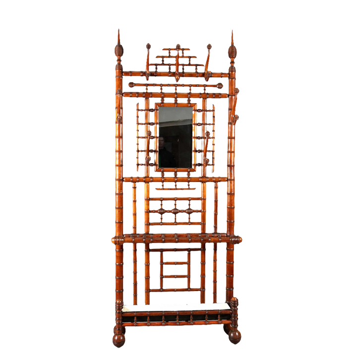 Chinoiserie Hall Stand - French Faux Bamboo Antique