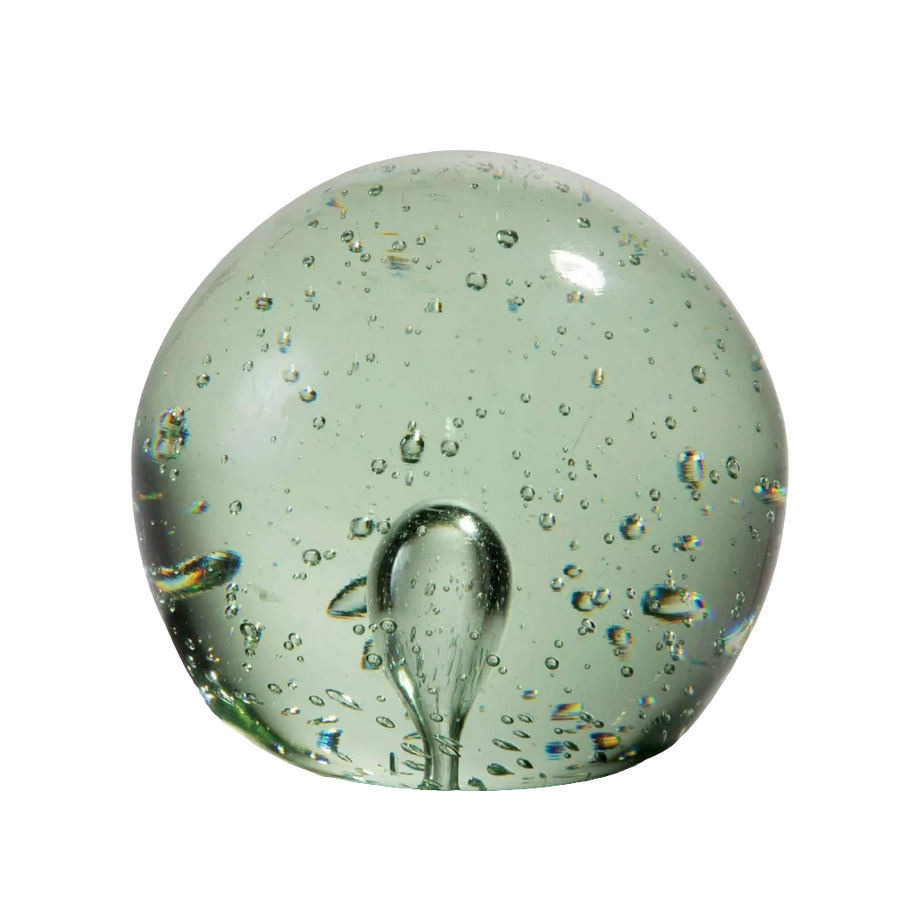 Large blown glass bubble door stop with internal bubbles from Collection TH10, mid-century decorative object