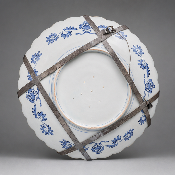 Large Meiji Period Imari Charger with Pavilion Landscapes
