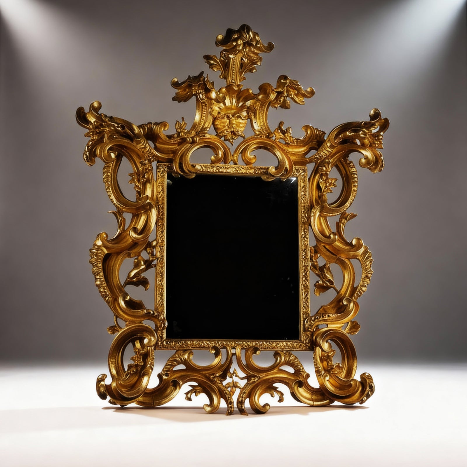 Central Italian 17th century Baroque giltwood mirror by Nicholas Wells Antiques with intricate gold detailing 161x136cm
