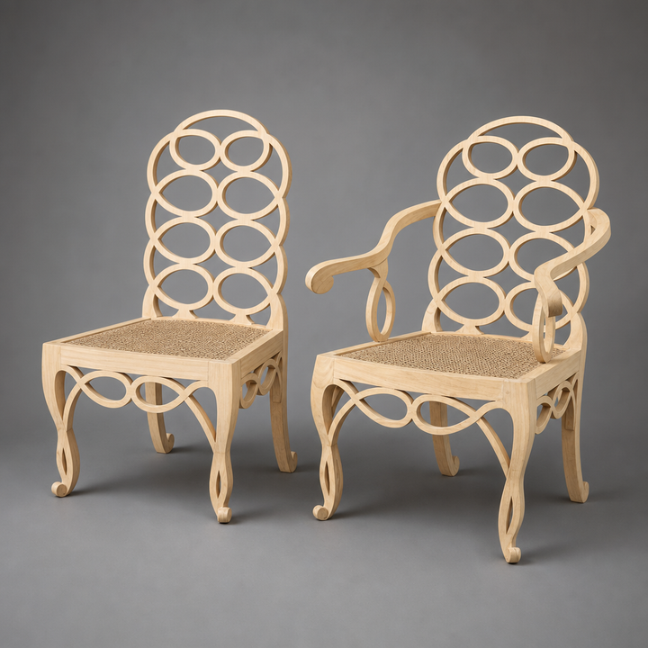 'Loop’ Armchairs by Andrew Allfree, After the Celebrated Buscot Park & Frances Elkins Designs