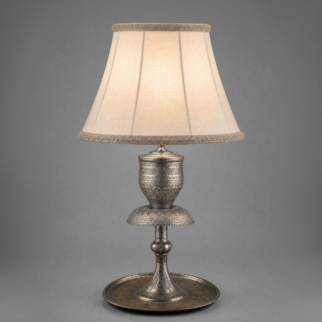 19th Century Persian or Indian Metalwork Stand Converted into a Lamp