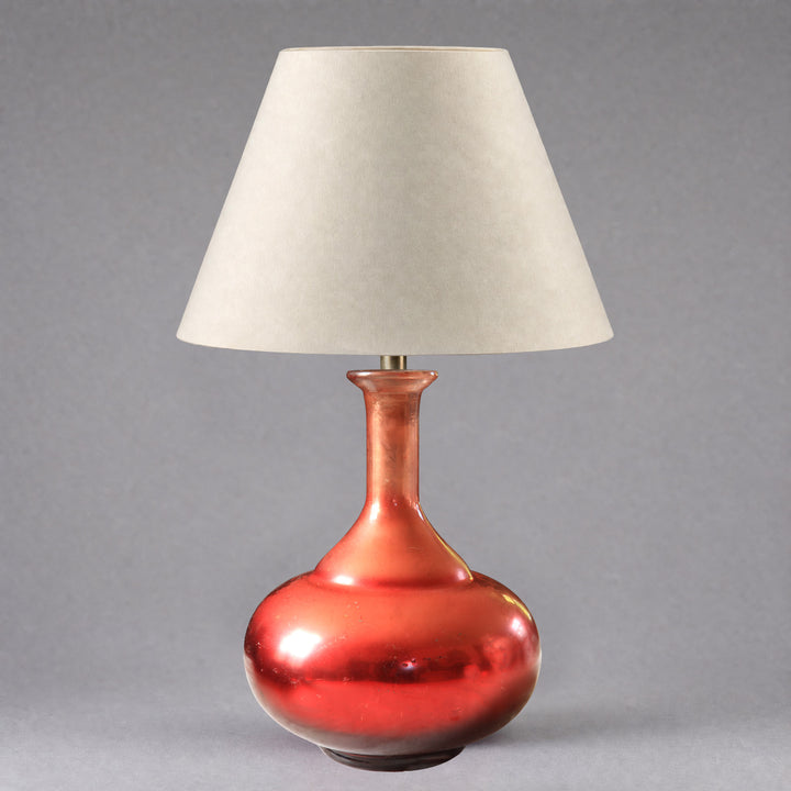 Pink Silvered Glass Vase Mounted as a Table Lamp