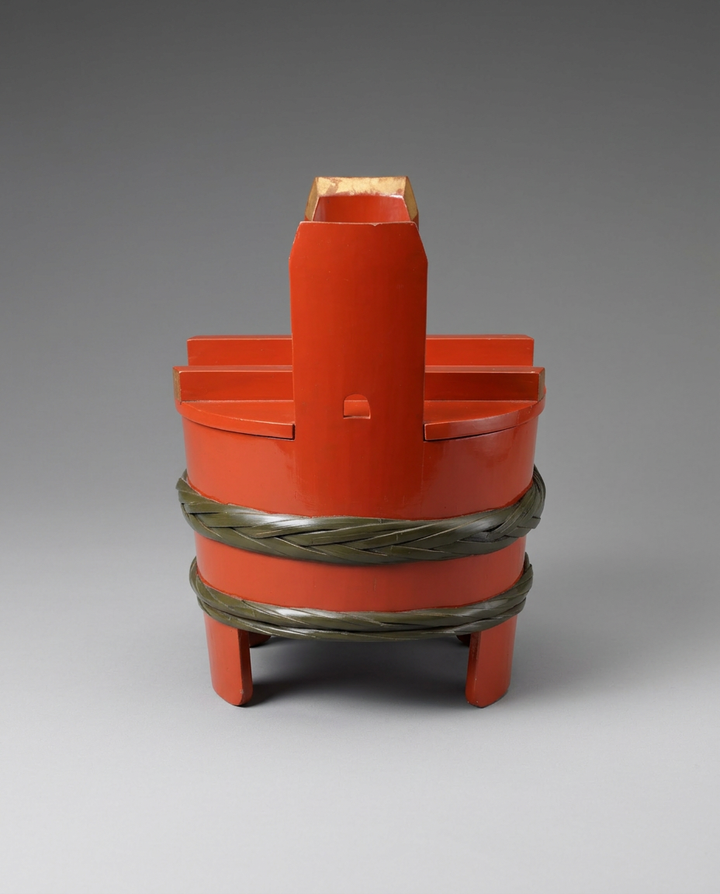 Japanese Red Lacquered Sake Vessel