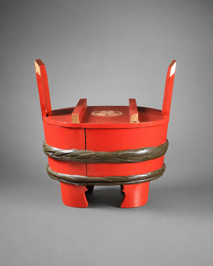 Japanese Red Lacquered Sake Vessel