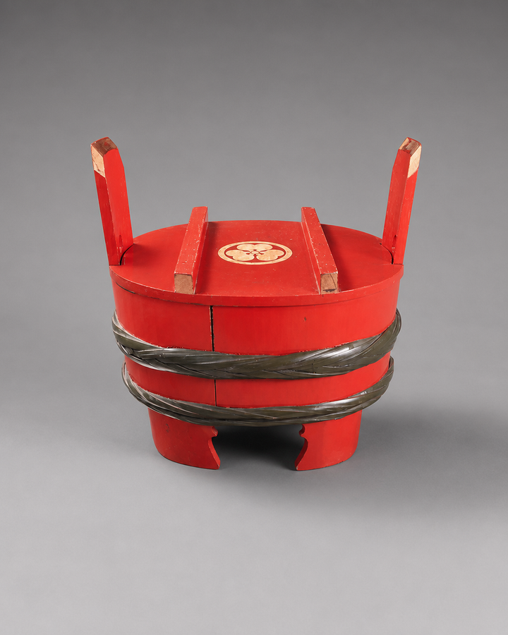 Japanese Red Lacquered Sake Vessel