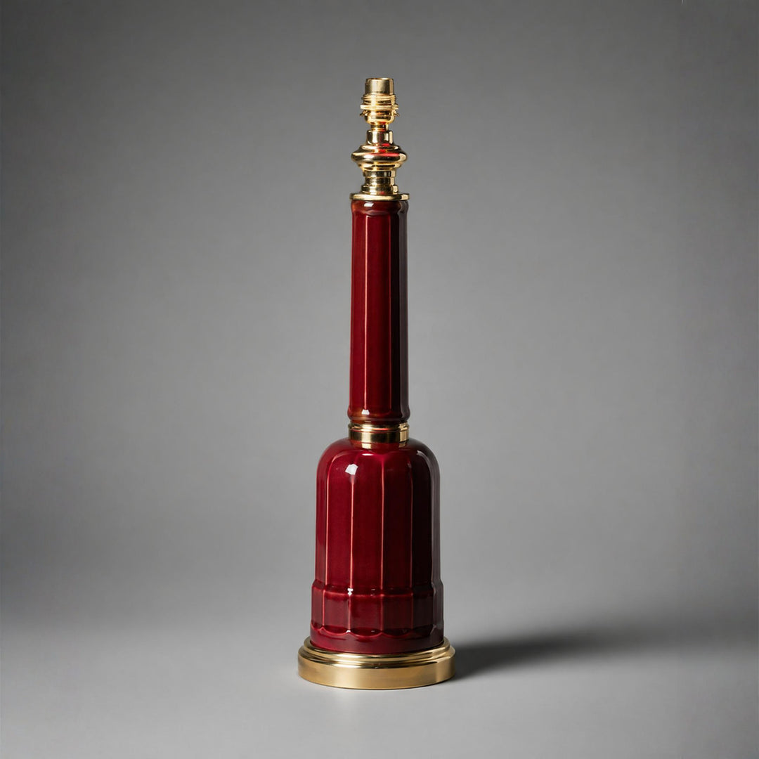 Pair of 19th Century Victorian Red Ceramic Table Lamps