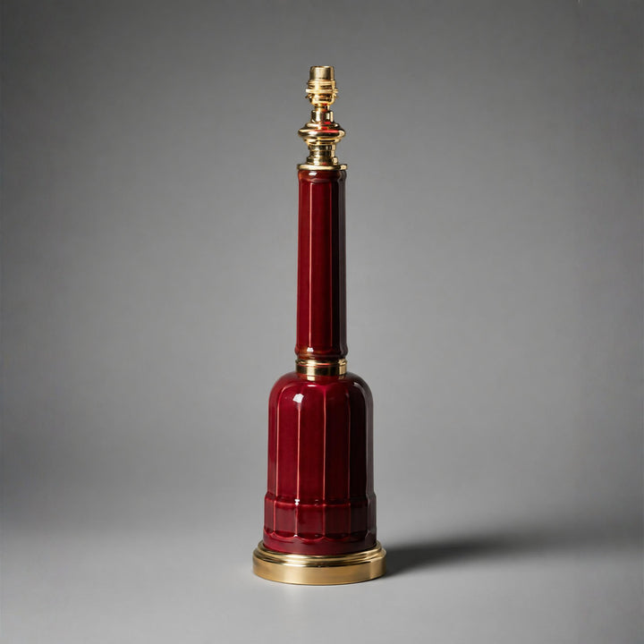 Pair of 19th Century Victorian Red Ceramic Table Lamps