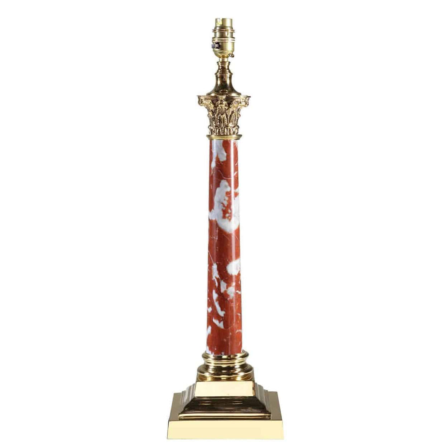 Further view of the Corinthian Marble Column Lamp With Polished Bases, photographed from another angle