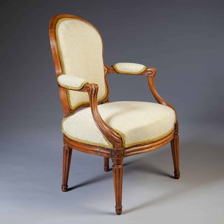 18th century Louis XV Transitional fauteuil by Nicolas Simon Courtois offered by Nwtiques