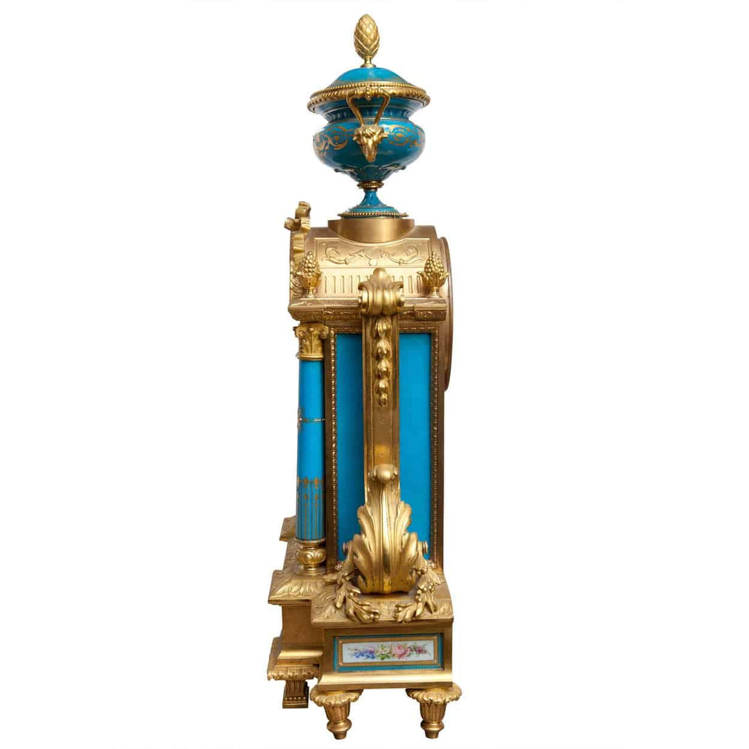 Side view of a late 19th-century Napoleon III Sevres and ormolu clock by Nwtiques