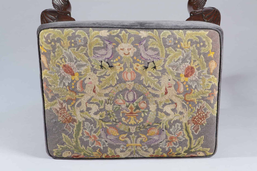 Early 18th century George II walnut stool with petit point needlework seat by Collection CK20