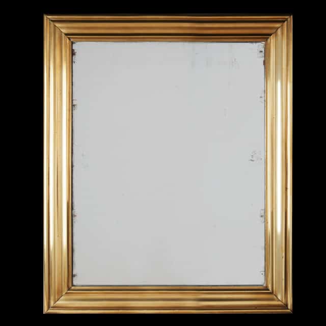 Vintage Polished Brass French Bistro Mirror
