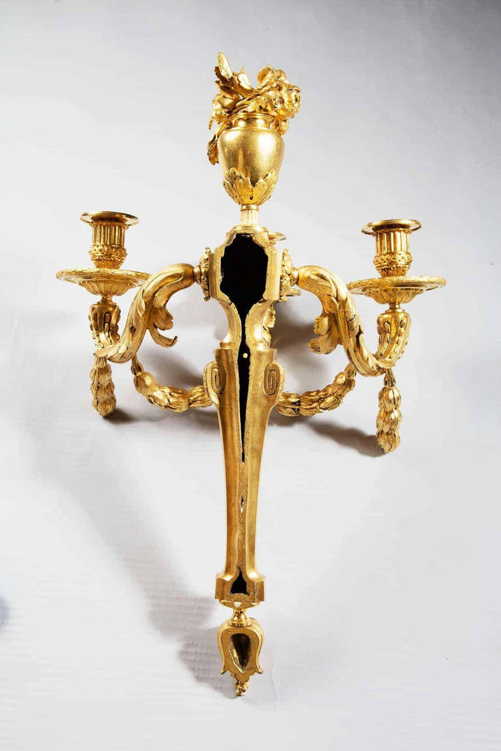 Pair Of Louis XVI Gilt Bronze Wall Appliques - Jean-Charles Delafosse