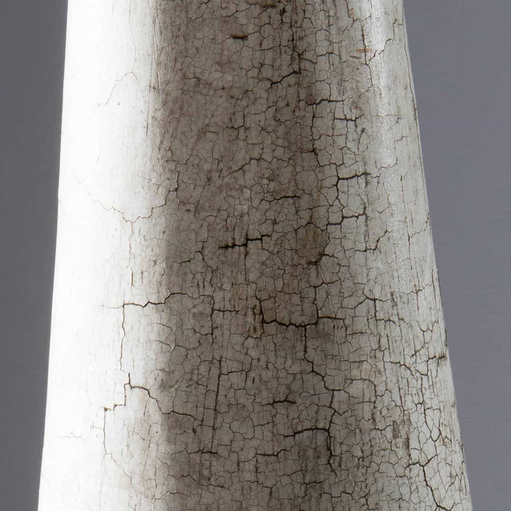 Close-up of cracked white and gold finish on North Italian 18th century torchère by Collection EE10